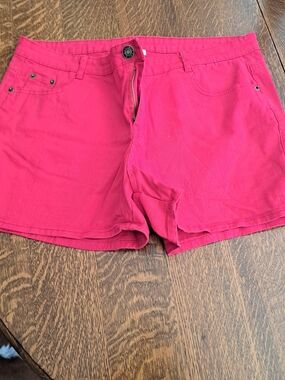 Women’s Red Casual Cotton Shorts.